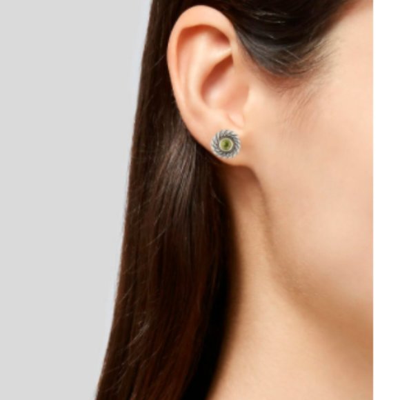 David Yurman 14K Yellow Cookie Cable Stud Earrings - Picture 7 of 10